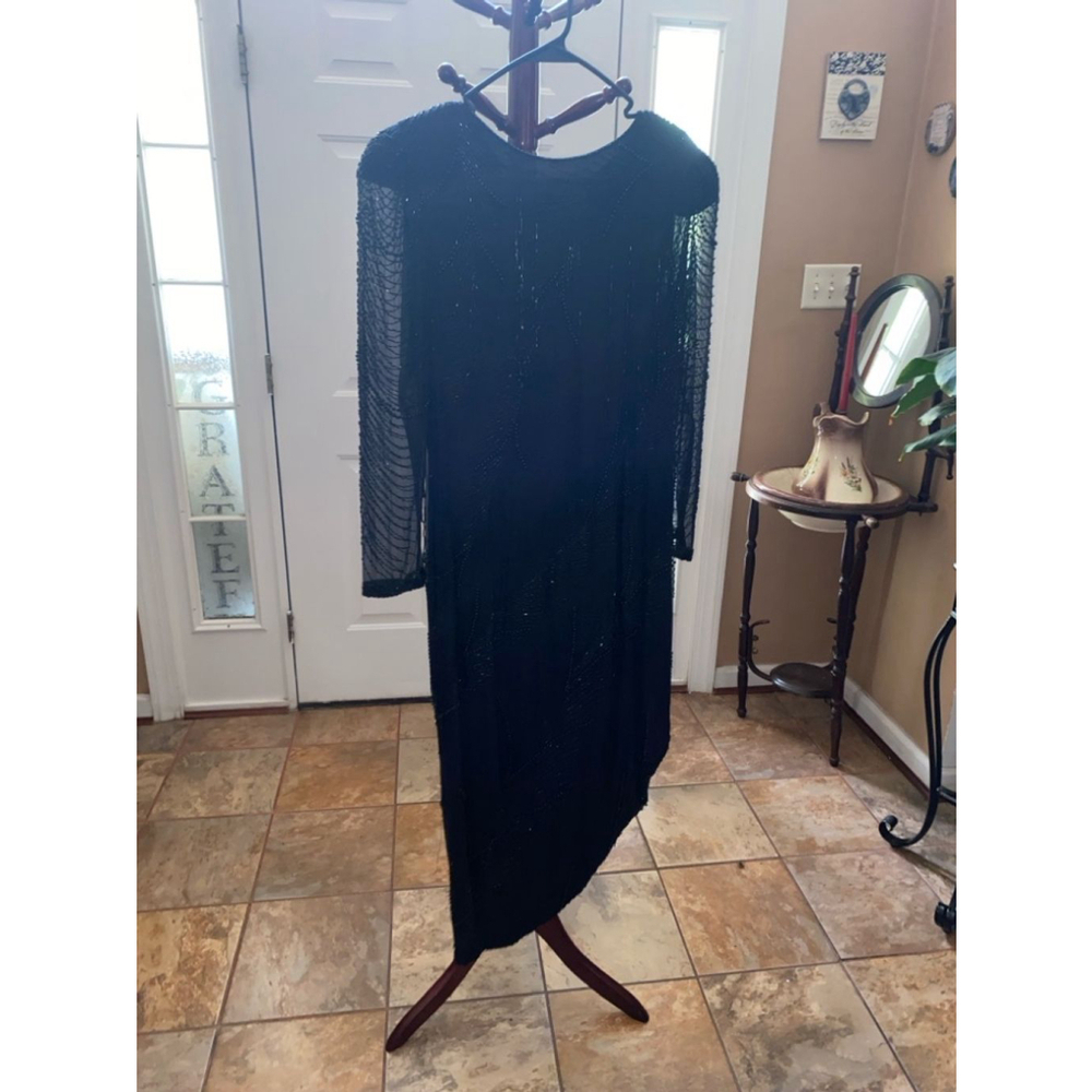 Women's vintage STENAY Black Beaded Dress Size 12